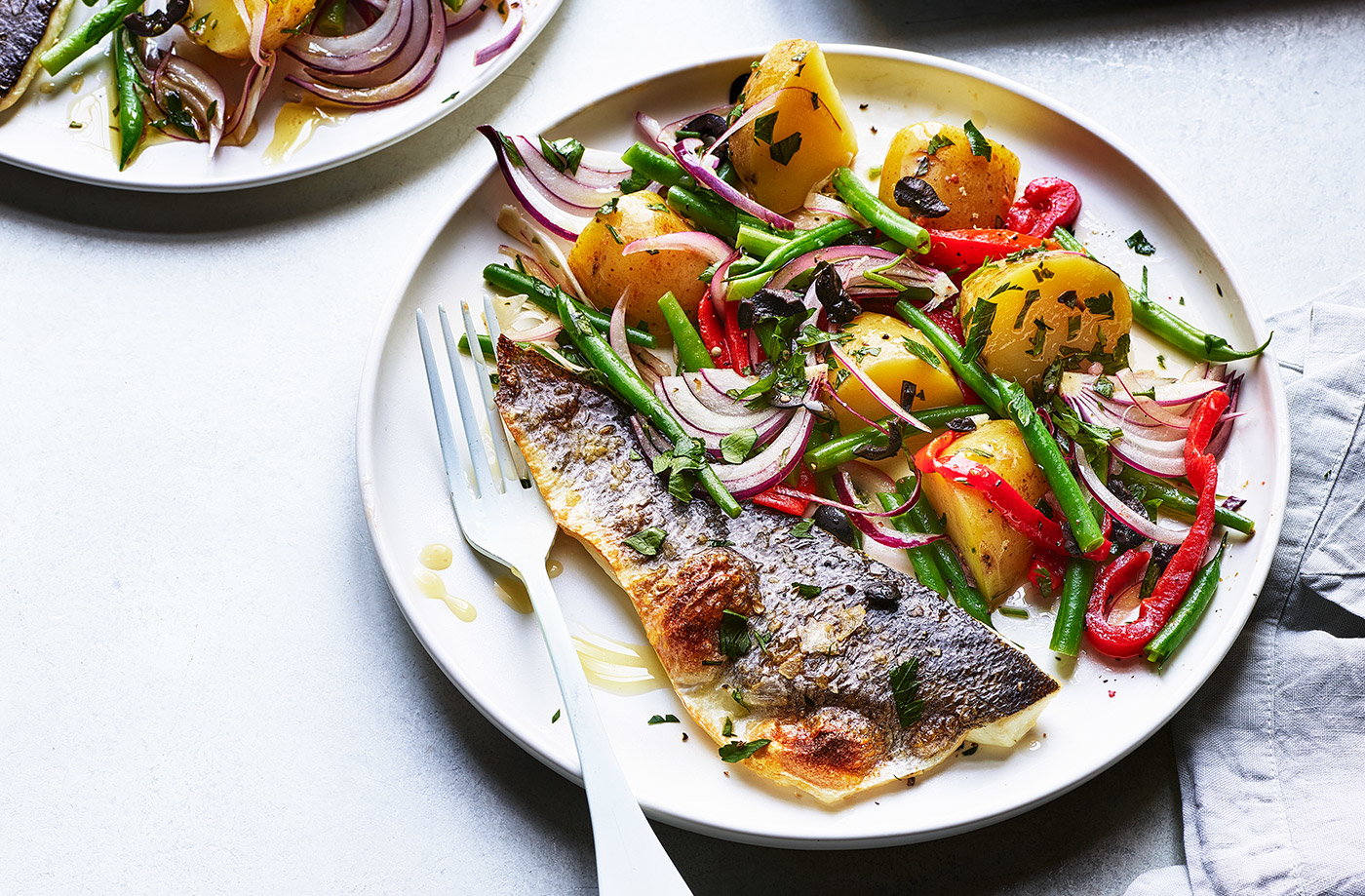 Grilled Sea Bass with Vegetable